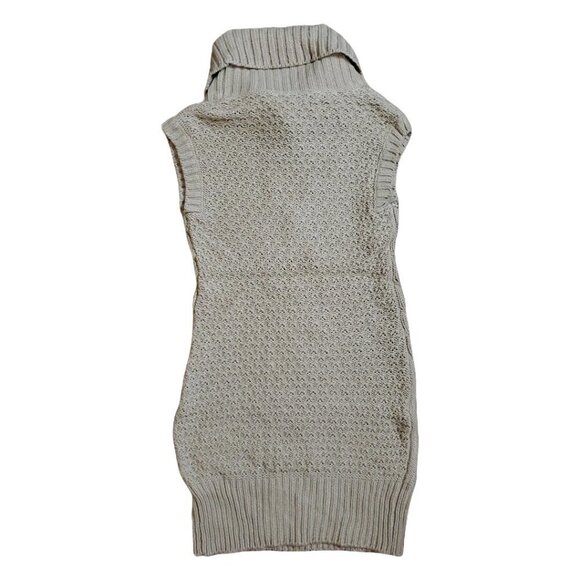 💥194 Auqa Sleeveless Mock Turtleneck Tunic Cable Knit Sweater - Picture 3 of 4